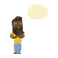 cartoon serious man with beard thought bubble N3