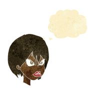Cartoon Annoyed Woman With Thought Bubble N8