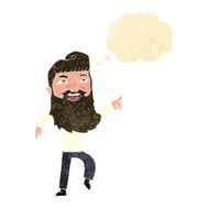 cartoon man with beard laughing and pointing thought bubble N2