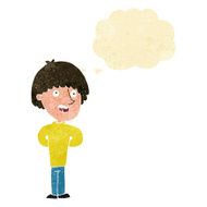 cartoon happy man with thought bubble N21