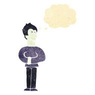 cartoon vampire with thought bubble N6