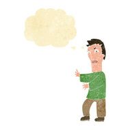 cartoon angry man with thought bubble N8