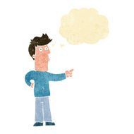 cartoon man pointing with thought bubble N9