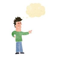 cartoon man pointing with thought bubble N10