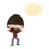 cartoon happy man with beard thought bubble N6