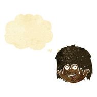 cartoon happy man with thought bubble N23