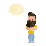 cartoon proud man with thought bubble N4