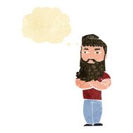 cartoon serious man with beard thought bubble N4