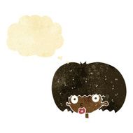 cartoon surprised woman with thought bubble N14