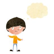 cartoon happy boy with thought bubble N12