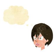 Cartoon Annoyed Woman With Thought Bubble N9