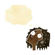 cartoon staring woman with thought bubble N6