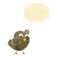 cartoon funny bird with thought bubble N2
