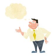 cartoon businessman asking question with thought bubble N2