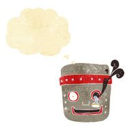 cartoon robot head with thought bubble N2