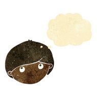 cartoon happy man with thought bubble N25