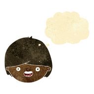 cartoon happy face with thought bubble N5