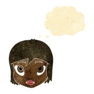 cartoon female face with thought bubble N4