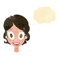 cartoon happy woman with thought bubble N14