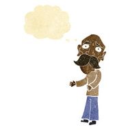 cartoon lonely old man with thought bubble