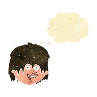 cartoon happy man with thought bubble N27
