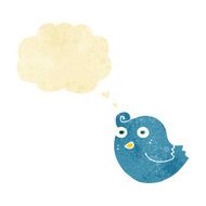 funny cartoon bird with thought bubble N10