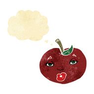 cartoon apple with face thought bubble