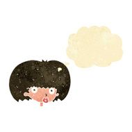 cartoon surprised woman with thought bubble N18