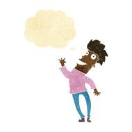 cartoon happy man with thought bubble N28