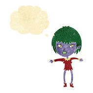 cartoon vampire girl with thought bubble N10