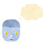 cartoon robot head with thought bubble N3