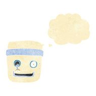cartoon robot head with thought bubble N4