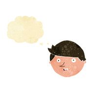 cartoon happy face with thought bubble N7