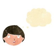 cartoon happy face with thought bubble N8