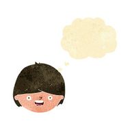 cartoon happy face with thought bubble N9