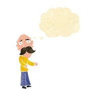 cartoon lonely old man with thought bubble N2