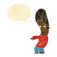 cartoon man with no worries thought bubble