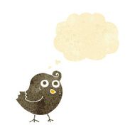 funny cartoon bird with thought bubble N11