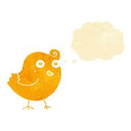 funny cartoon bird with thought bubble N12