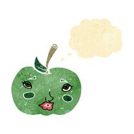 cartoon apple with face thought bubble N3