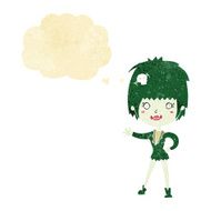 cartoon vampire girl with thought bubble N11