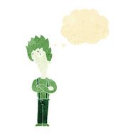 cartoon vampire with thought bubble N10