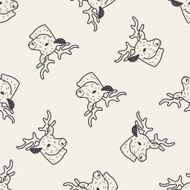reindeer doodle seamless pattern background