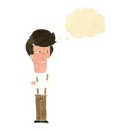 cartoon annoyed man with thought bubble N4