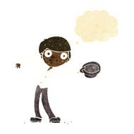 cartoon man tipping hat with thought bubble