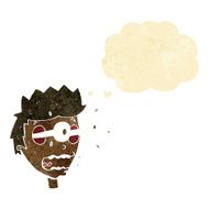 cartoon surprised man with eyes popping out thought bubble