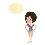 cartoon woman with hands on hips thought bubble N18