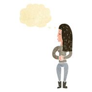 cartoon woman ignoring with thought bubble N2