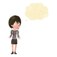 Cartoon Annoyed Woman With Thought Bubble N11