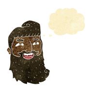cartoon man with beard laughing thought bubble